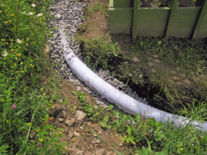 French drain installation horizontal
