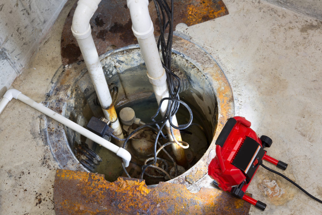 Repairing a sump pump in a basement